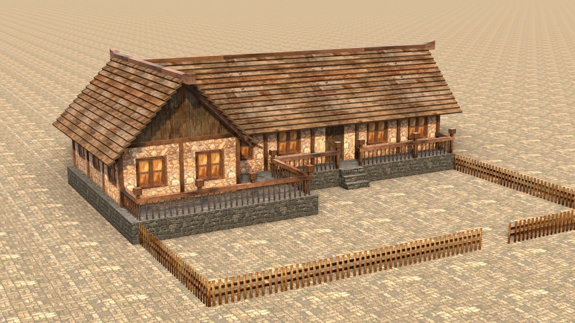 Stylized Low Poly Medieval House Assets for Fantasy Worlds Low-poly 3D model_11
