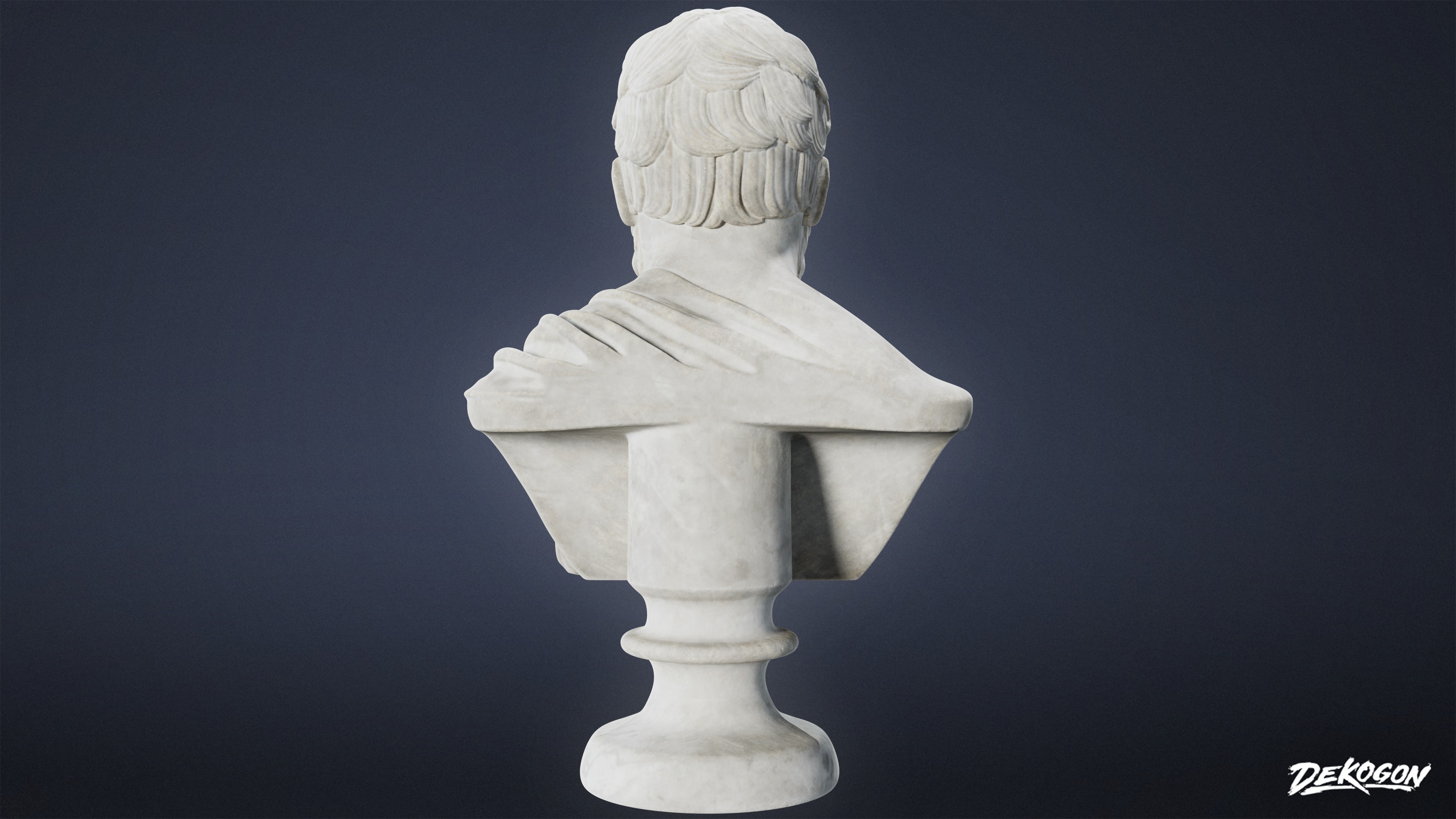 STONE SCULPTURES - Statue Bust 03 - LOW POLY AND NANITE Low-poly 3D model_4