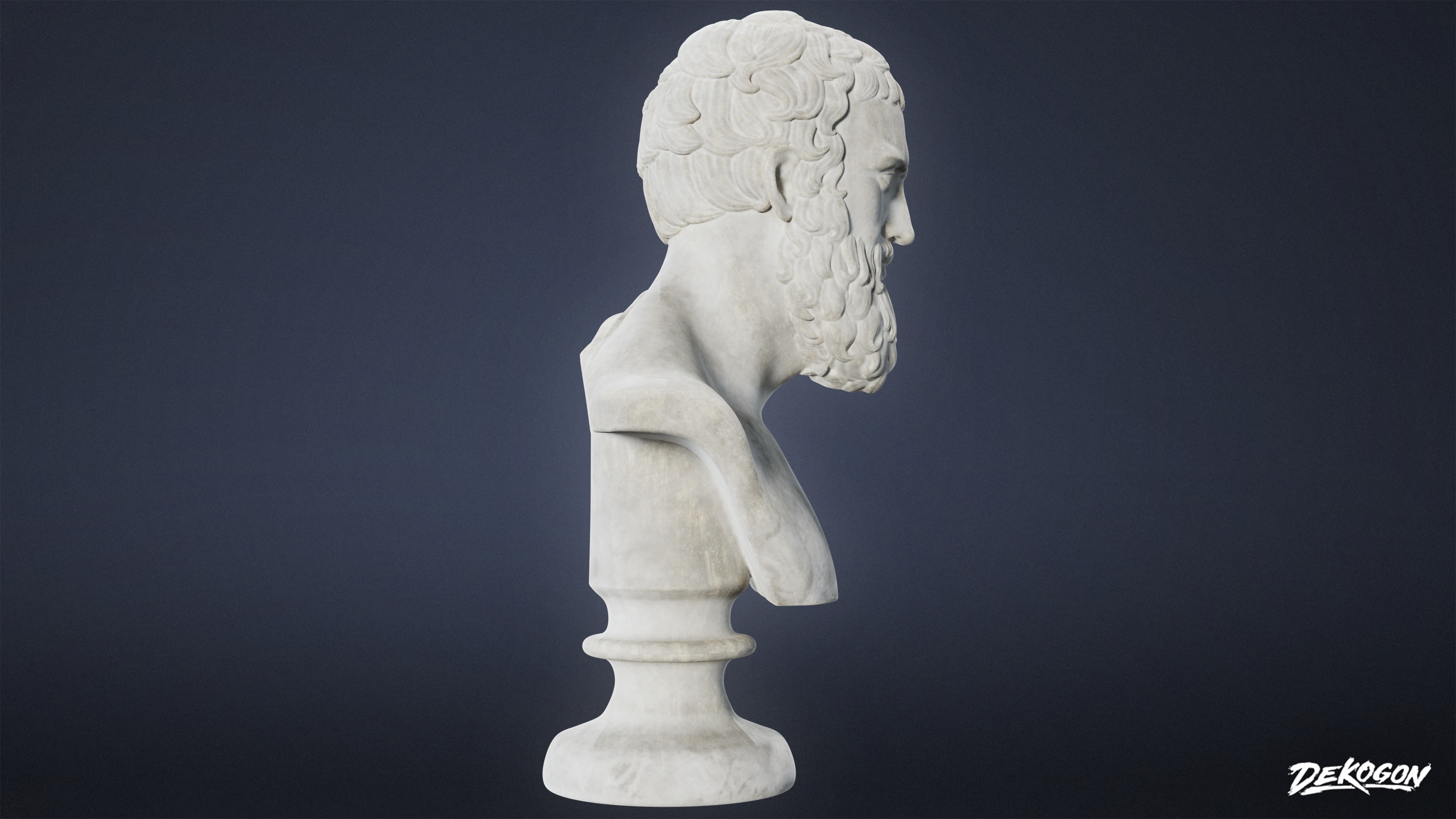 STONE SCULPTURES - Statue Bust 03 - LOW POLY AND NANITE Low-poly 3D model_3