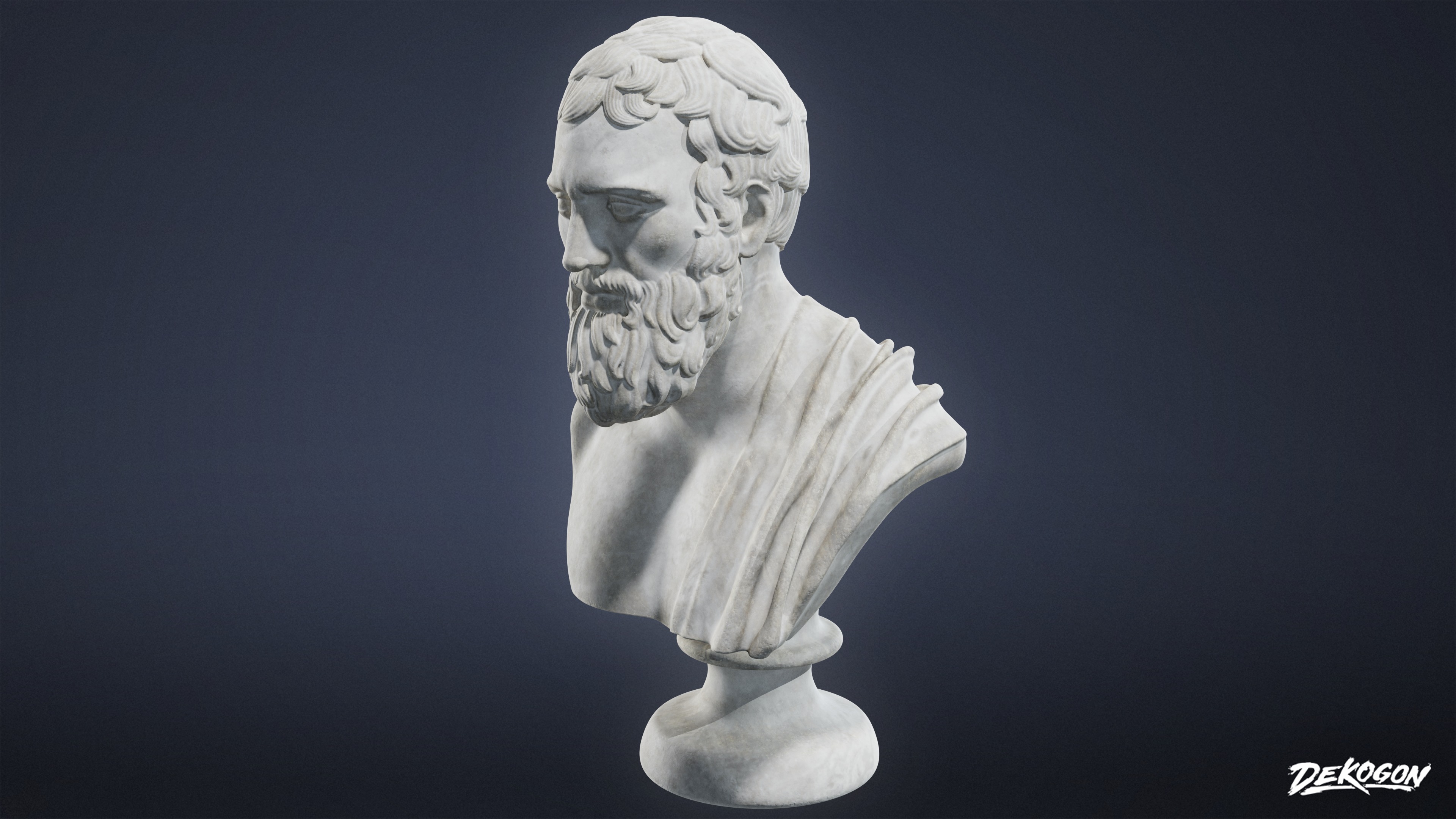 STONE SCULPTURES - Statue Bust 03 - LOW POLY AND NANITE Low-poly 3D model_5