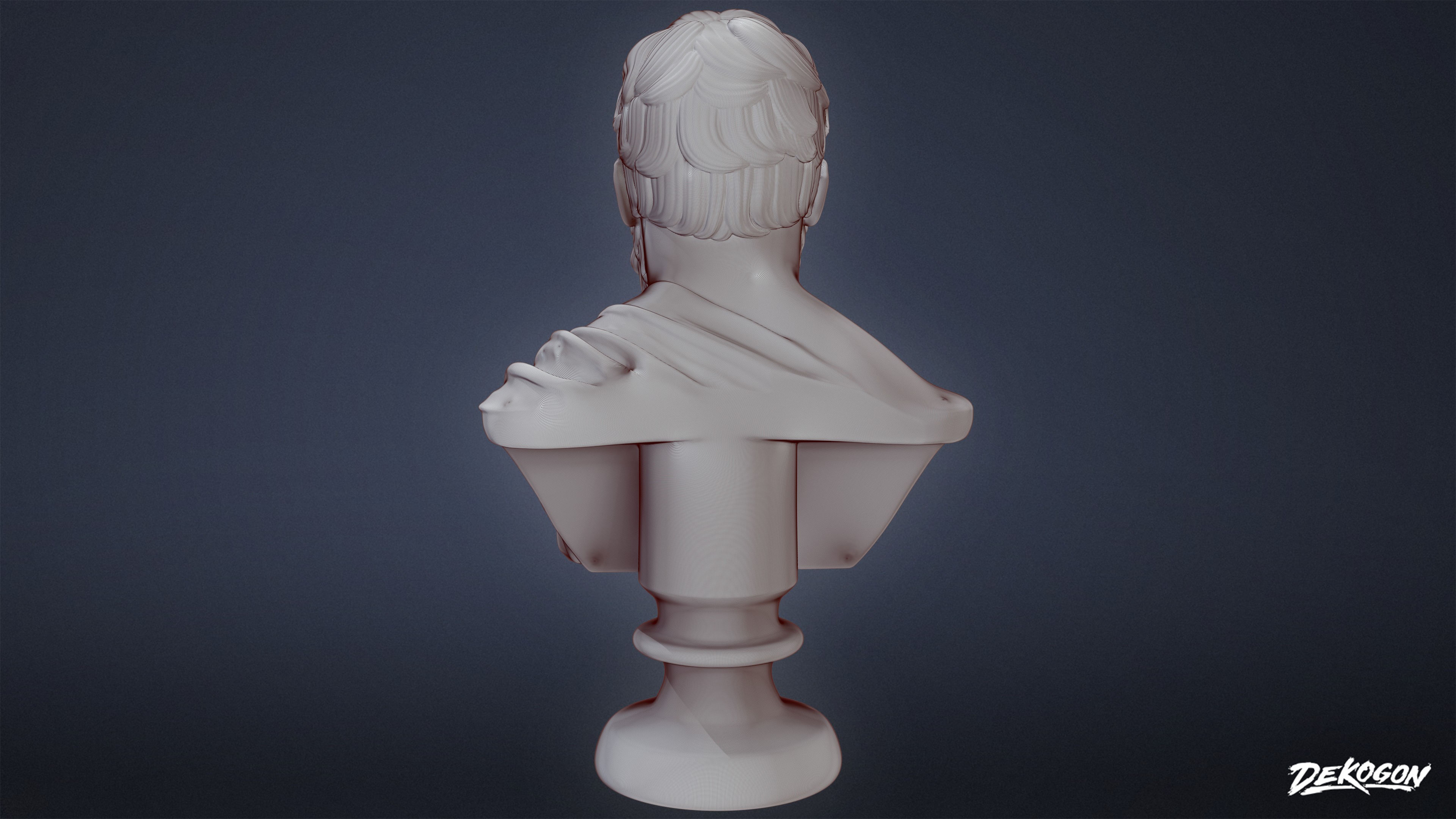 STONE SCULPTURES - Statue Bust 03 - LOW POLY AND NANITE Low-poly 3D model_9