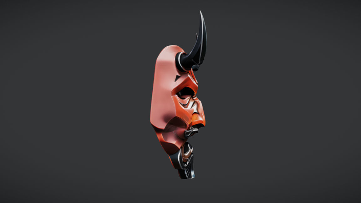 3D Demon Mask Model Low-poly 3D model_3