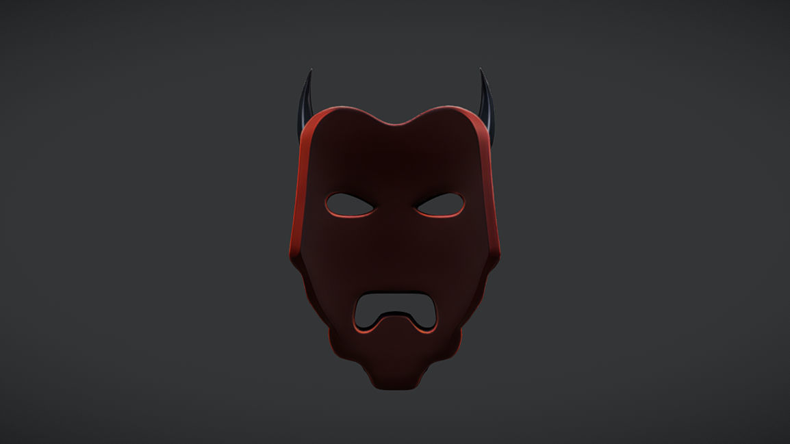 3D Demon Mask Model Low-poly 3D model_1
