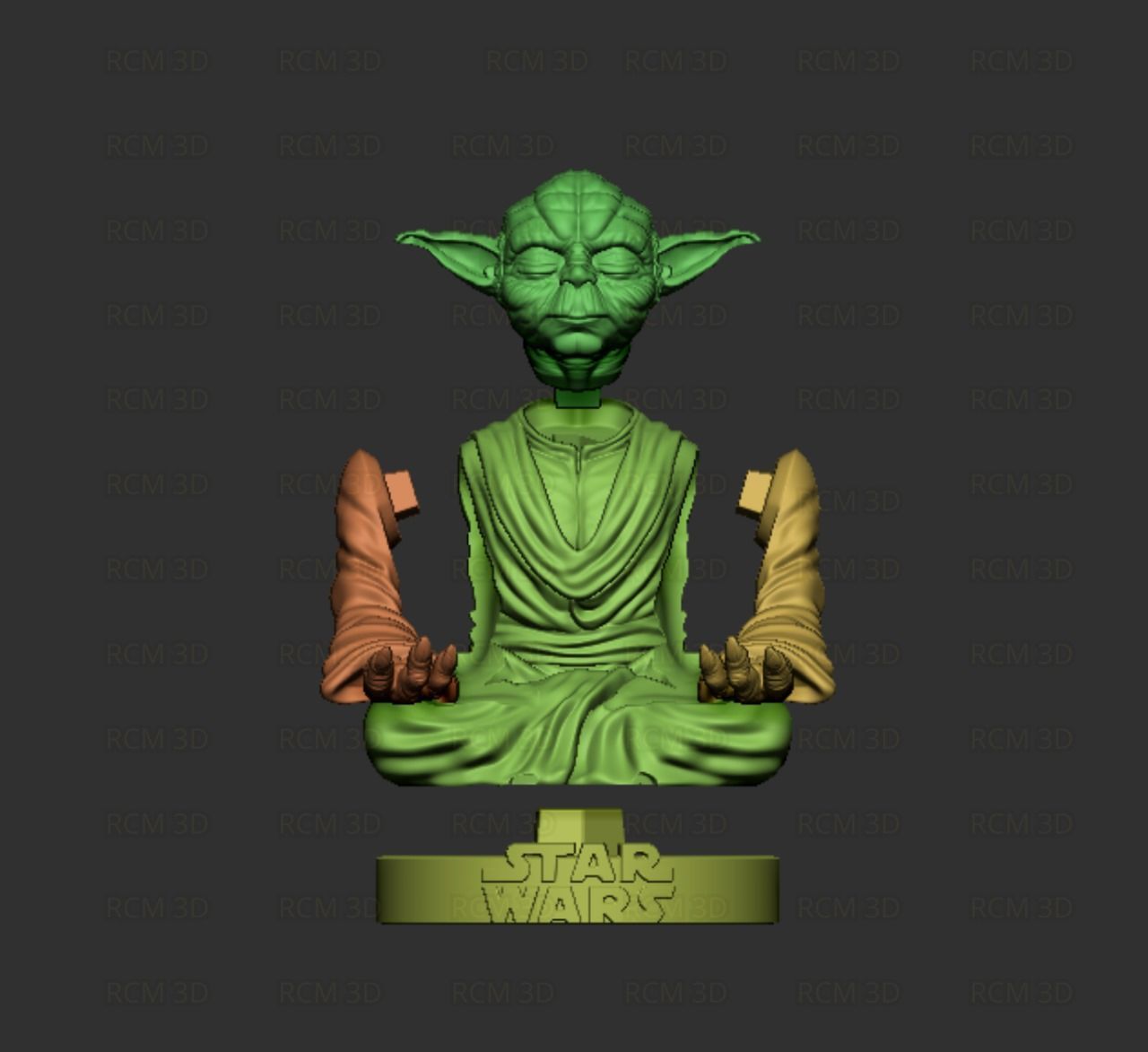 Yoda joystick holder  3D print model_3