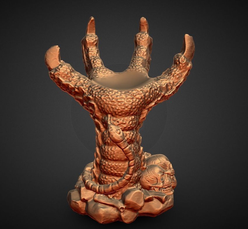 Dragon Claw Crystal Ball holder and base decoration 3D print model_3