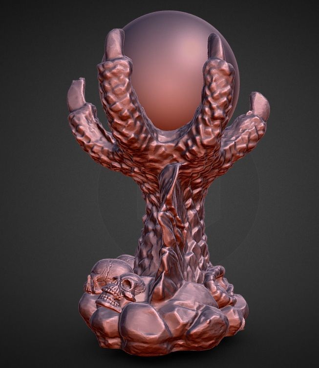 Dragon Claw Crystal Ball holder and base decoration 3D print model_2