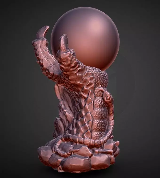 Dragon Claw Crystal Ball holder and base decoration 3D print model_0