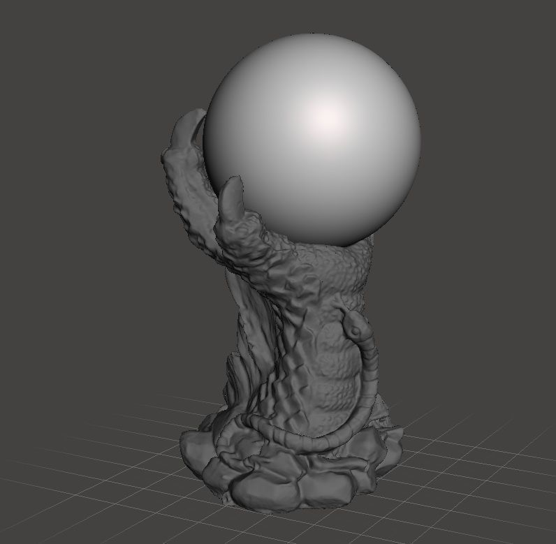 Dragon Claw Crystal Ball holder and base decoration 3D print model_9