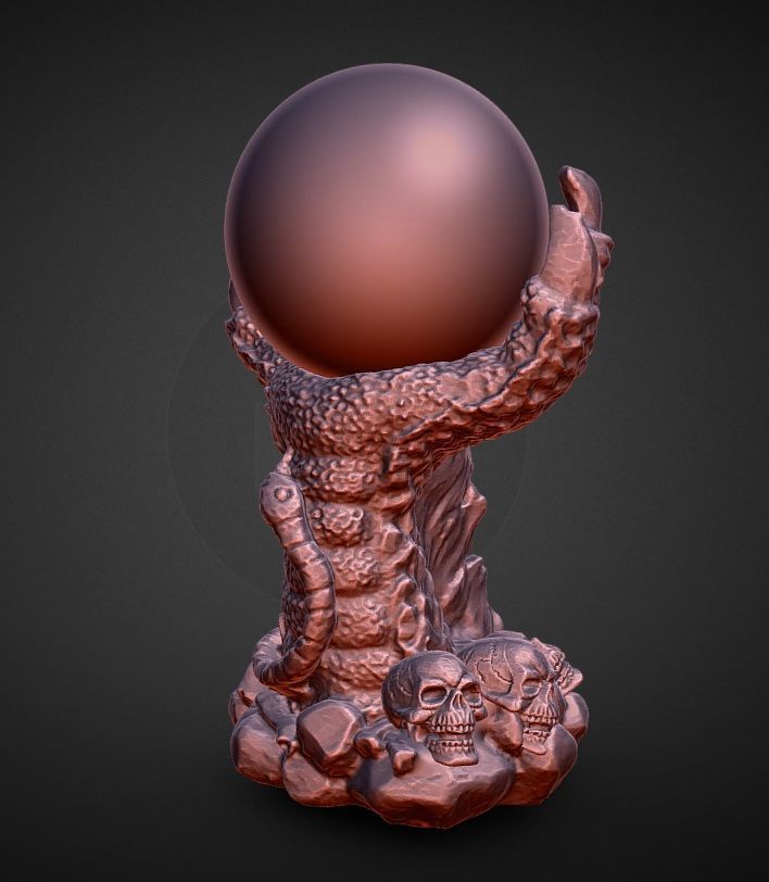 Dragon Claw Crystal Ball holder and base decoration 3D print model_1