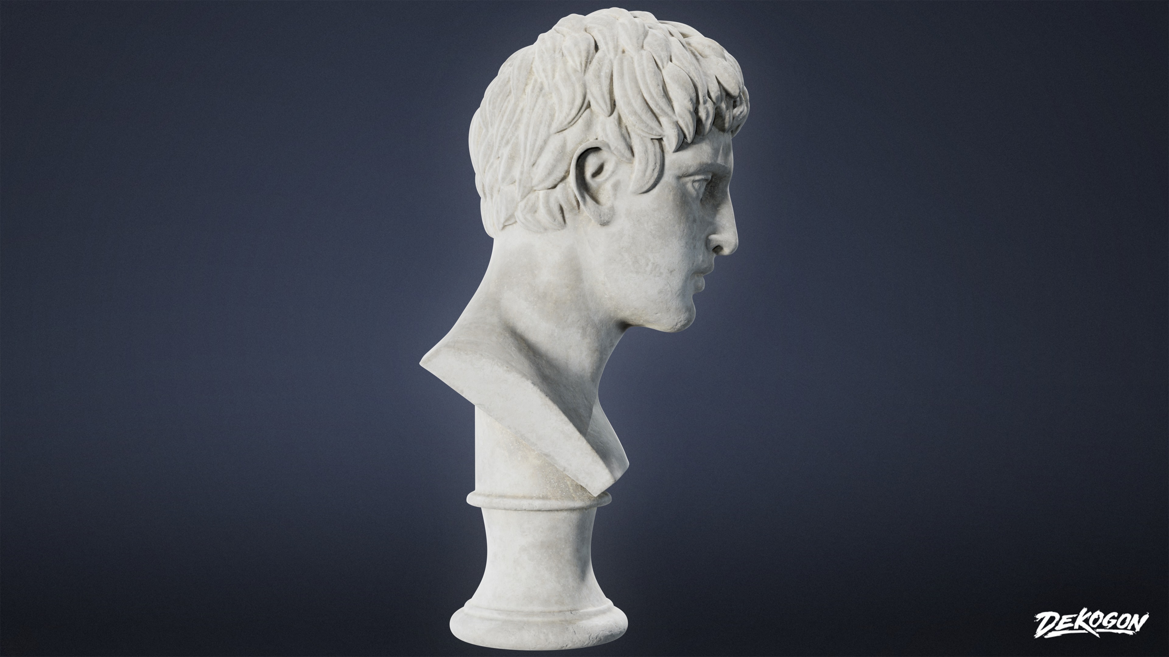 STONE SCULPTURES - Statue Bust 06 - NANITE Low-poly 3D model_3