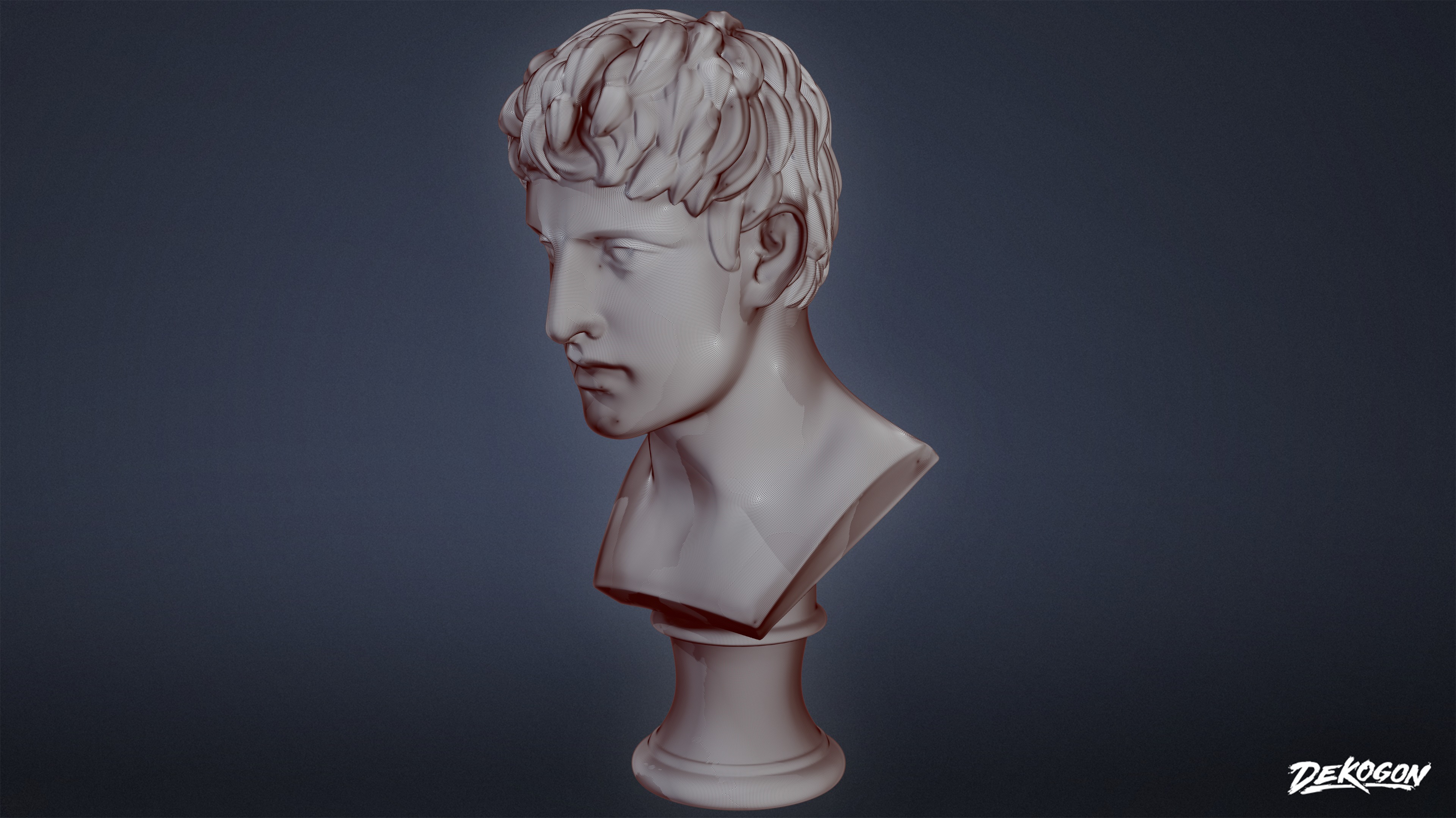 STONE SCULPTURES - Statue Bust 06 - NANITE Low-poly 3D model_8