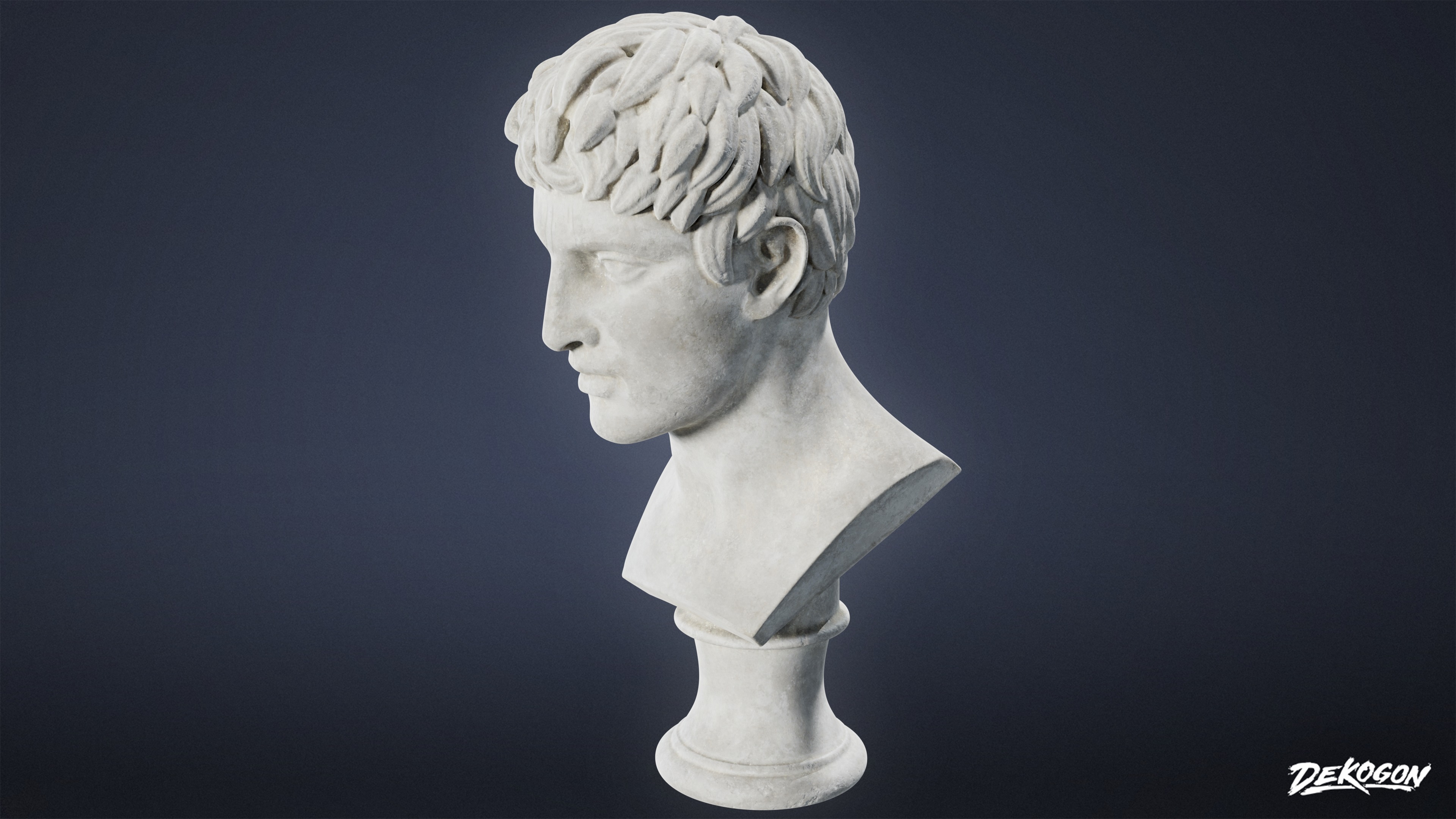 STONE SCULPTURES - Statue Bust 06 - NANITE Low-poly 3D model_5