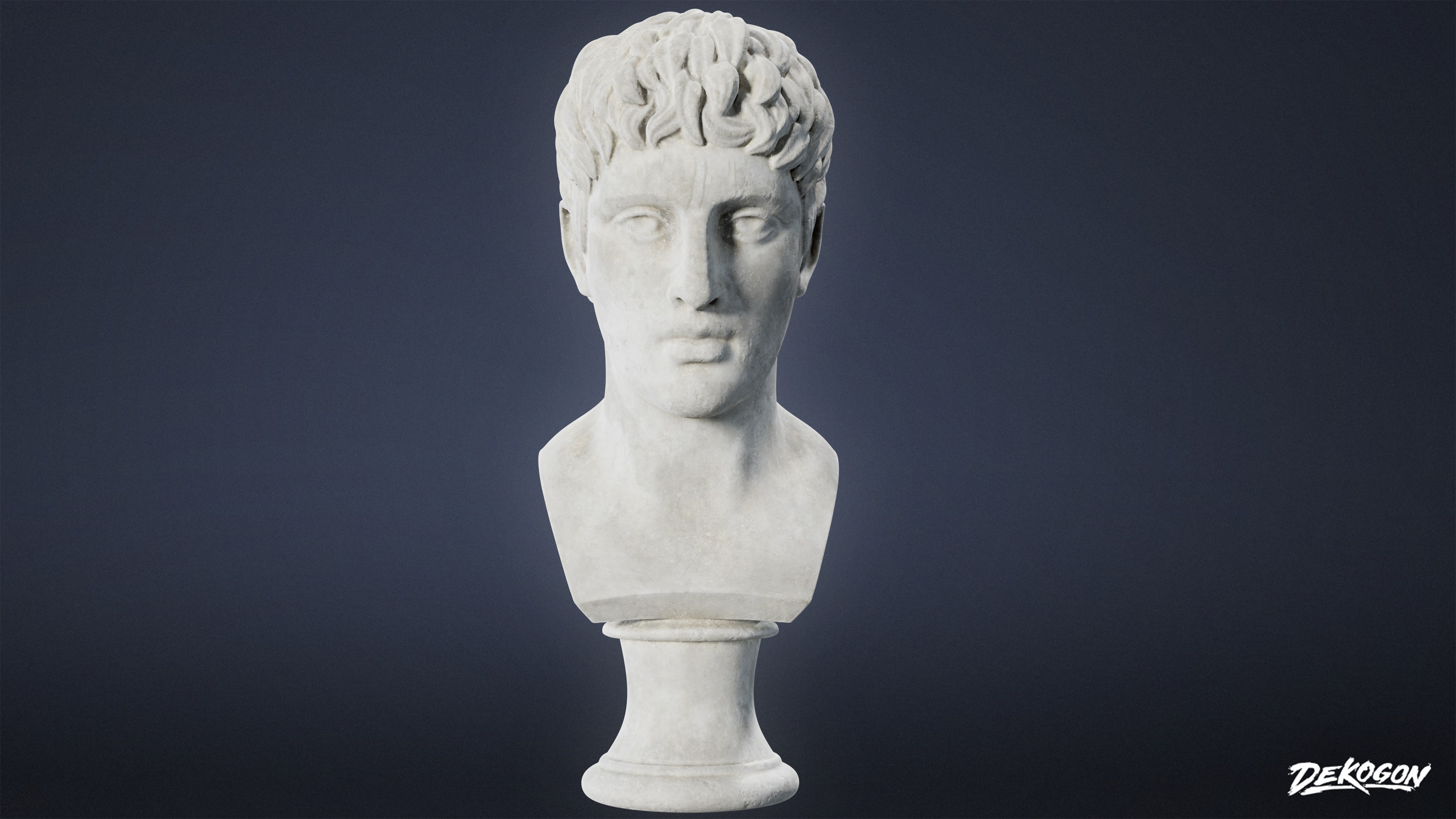 STONE SCULPTURES - Statue Bust 06 - NANITE Low-poly 3D model_2