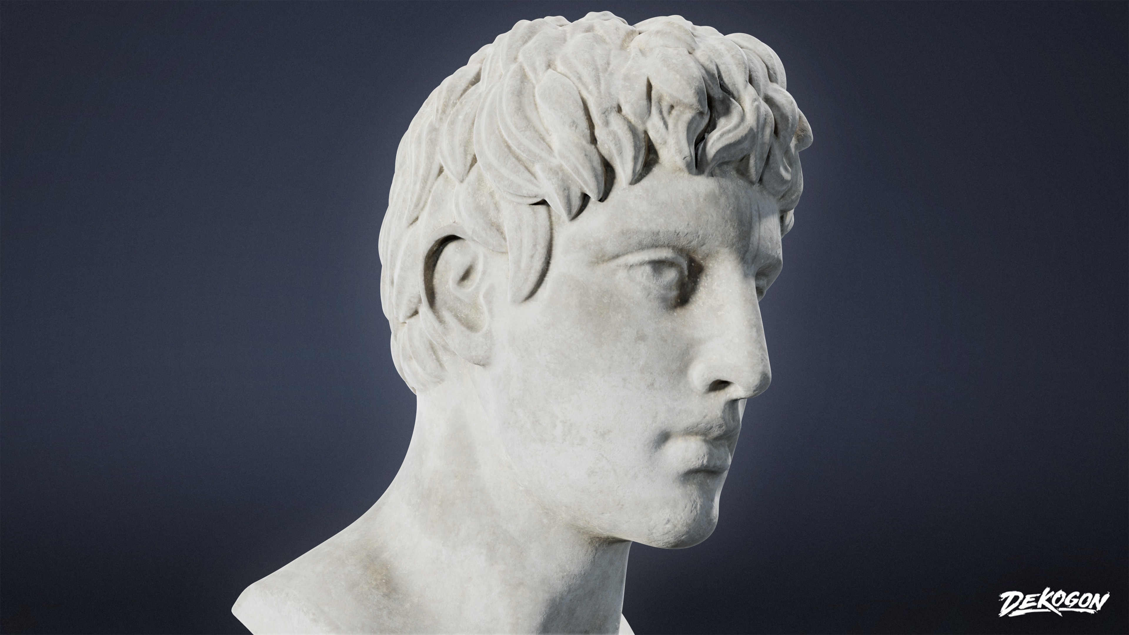 STONE SCULPTURES - Statue Bust 06 - NANITE Low-poly 3D model_6