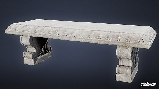 STONE SCULPTURES - Stone Bench 02 - NANITE Low-poly 3D model