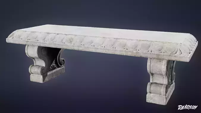STONE SCULPTURES - Stone Bench 02 - NANITE Low-poly 3D model