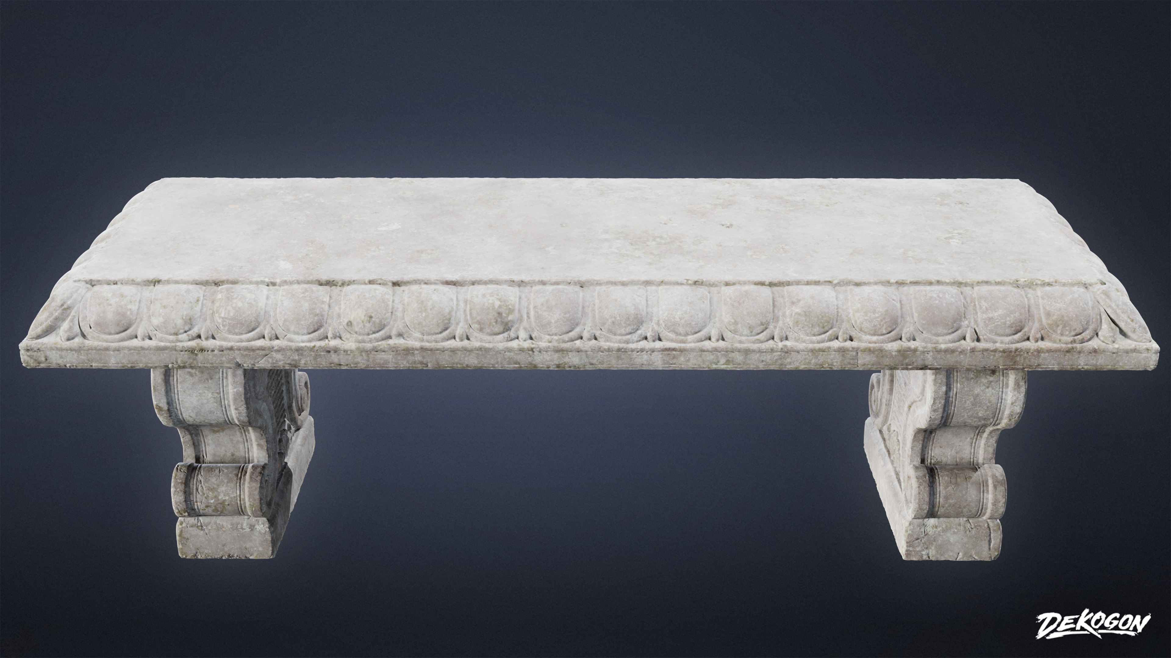 STONE SCULPTURES - Stone Bench 02 - NANITE Low-poly 3D model_2