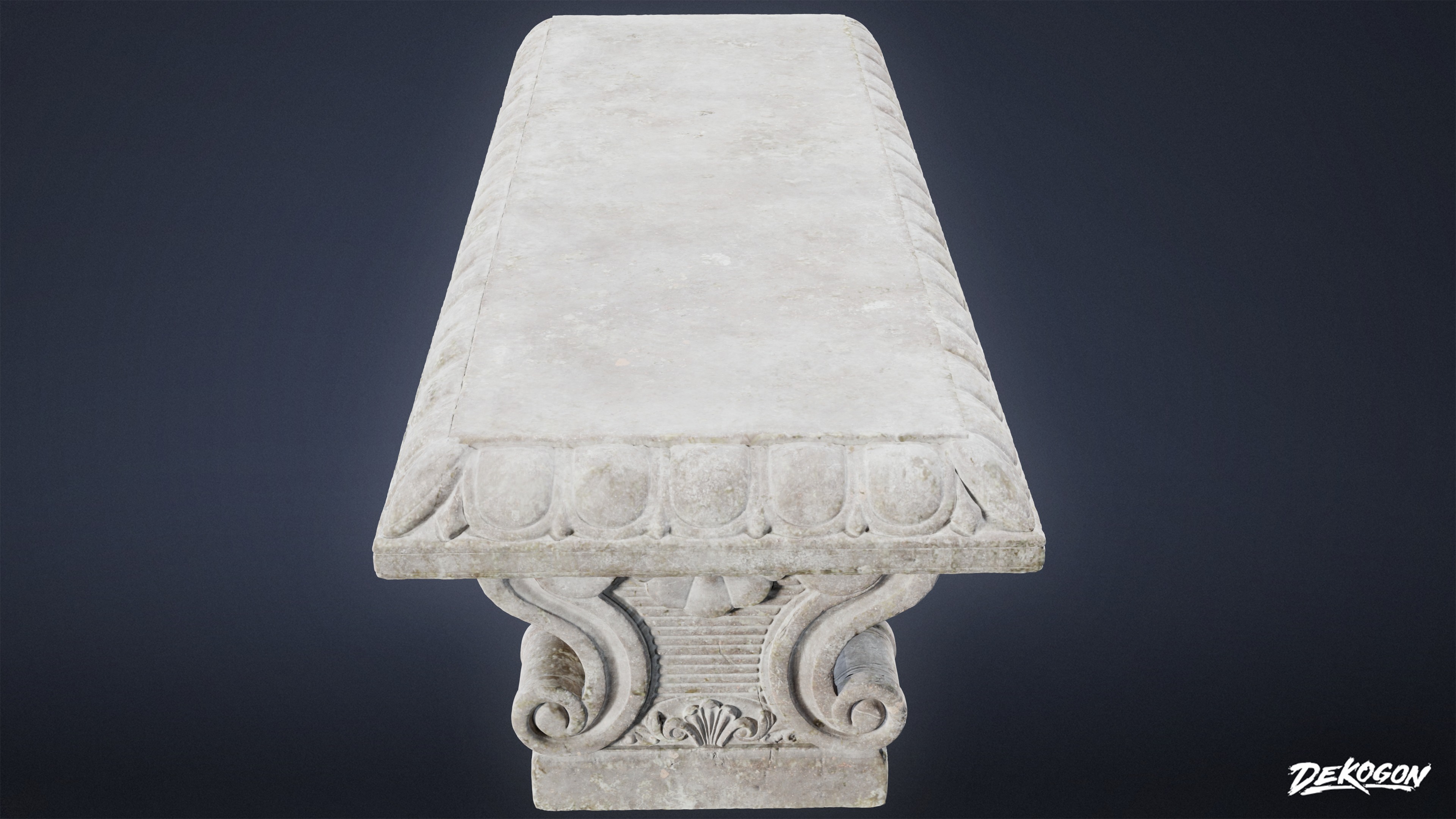 STONE SCULPTURES - Stone Bench 02 - NANITE Low-poly 3D model_4