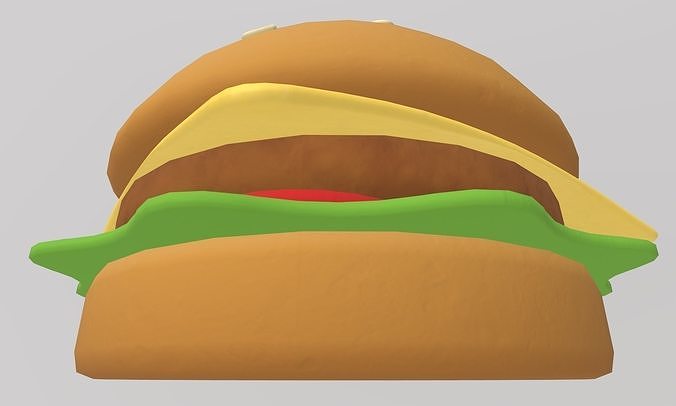 Stylized Low-Poly Hamburger Low-poly 3D model 4