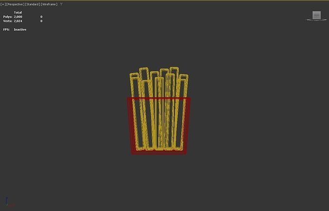 Stylized Low-Poly French Fries Low-poly 3D model 6