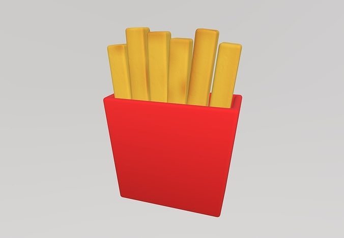 Stylized Low-Poly French Fries Low-poly 3D model 5