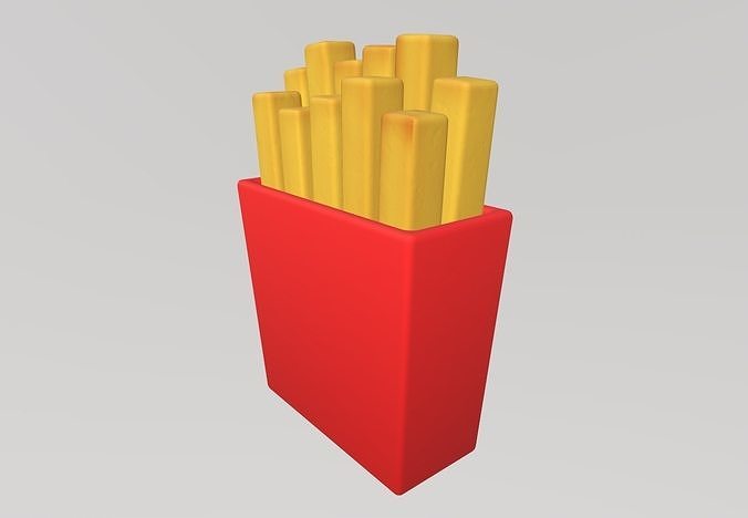 Stylized Low-Poly French Fries Low-poly 3D model 4