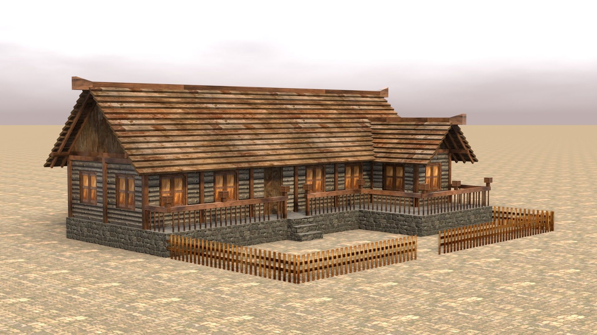 Comprehensive Pack of Medieval Houses for Low Poly Game Design Low-poly 3D model_8