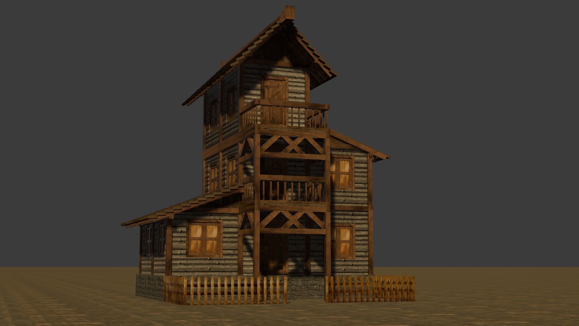 Comprehensive Pack of Medieval Houses for Low Poly Game Design Low-poly 3D model_3