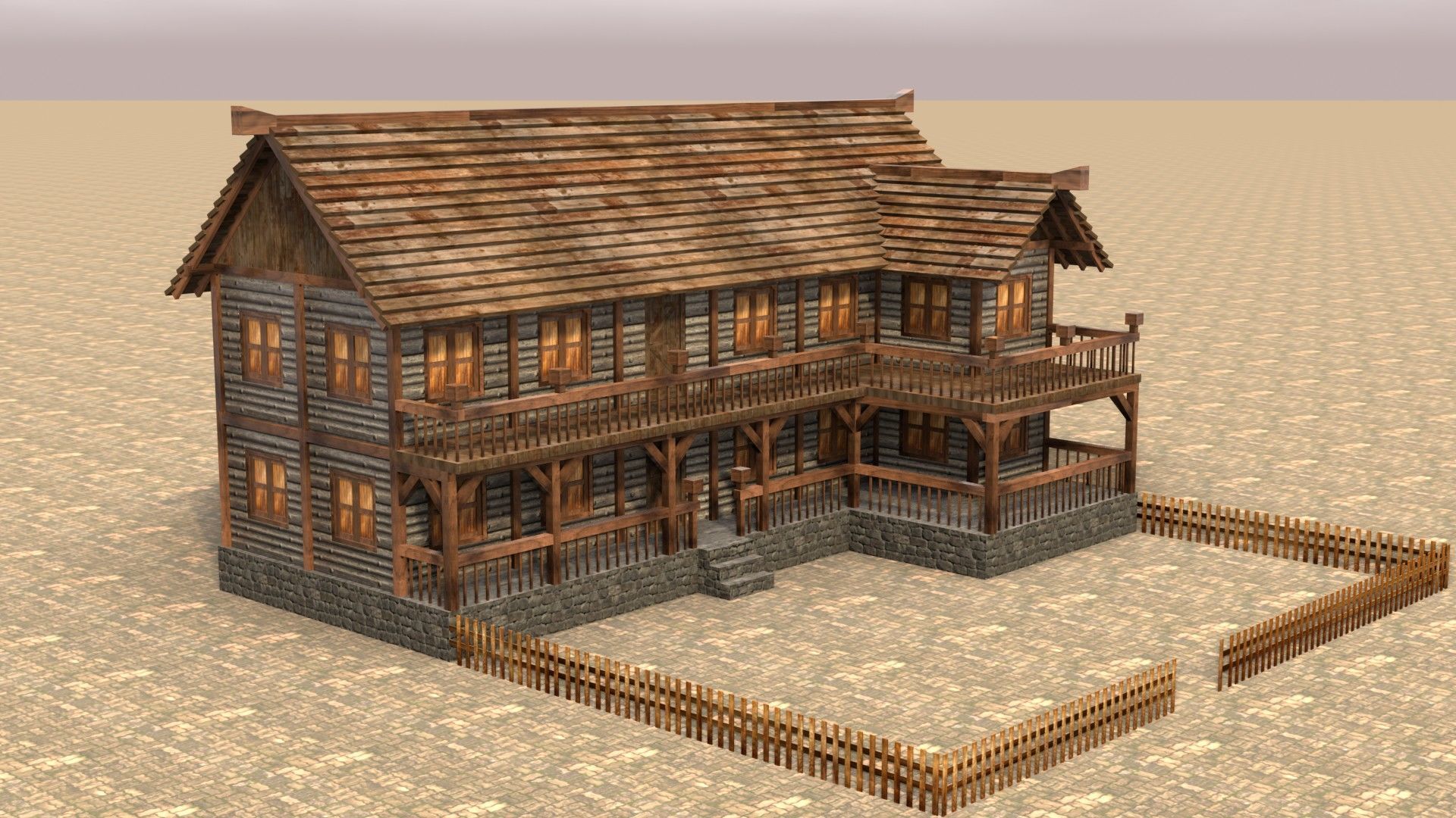 Comprehensive Pack of Medieval Houses for Low Poly Game Design Low-poly 3D model_7