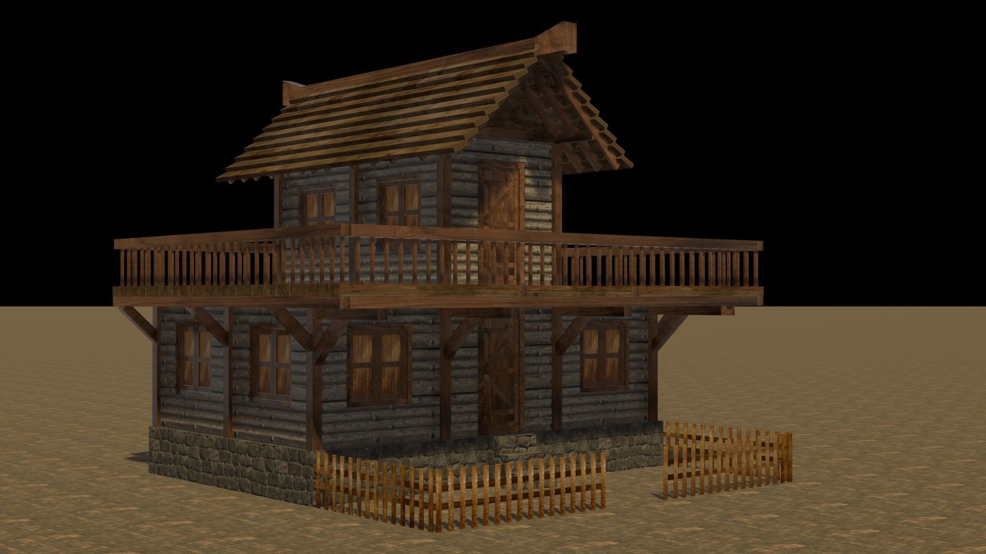 Comprehensive Pack of Medieval Houses for Low Poly Game Design Low-poly 3D model_19