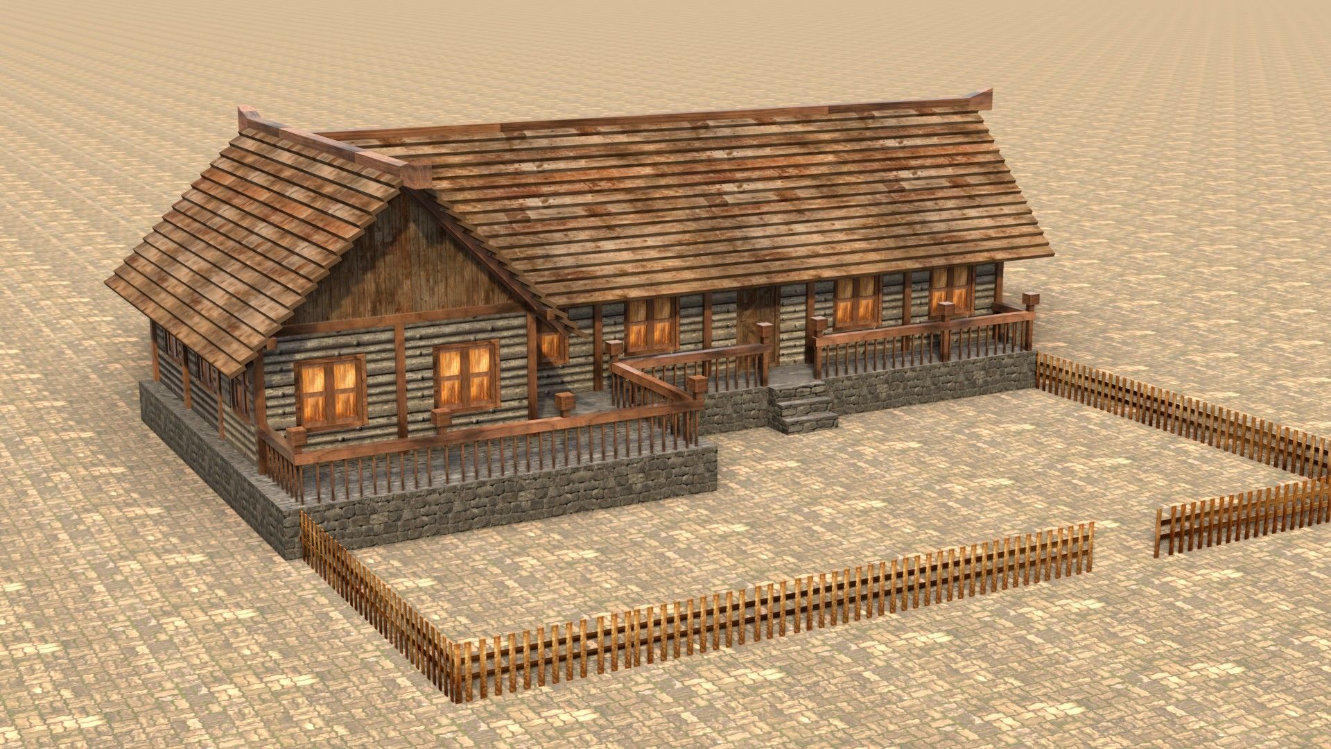 Comprehensive Pack of Medieval Houses for Low Poly Game Design Low-poly 3D model_11