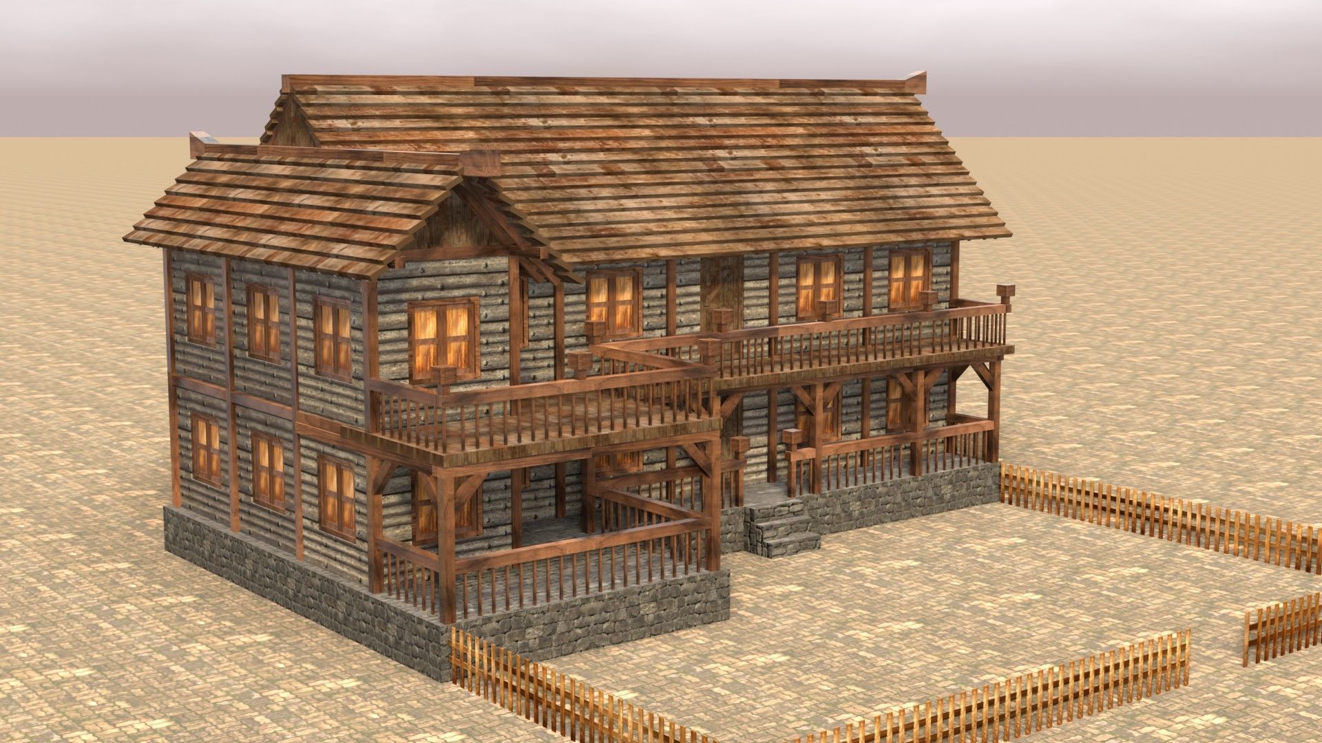 Comprehensive Pack of Medieval Houses for Low Poly Game Design Low-poly 3D model_13