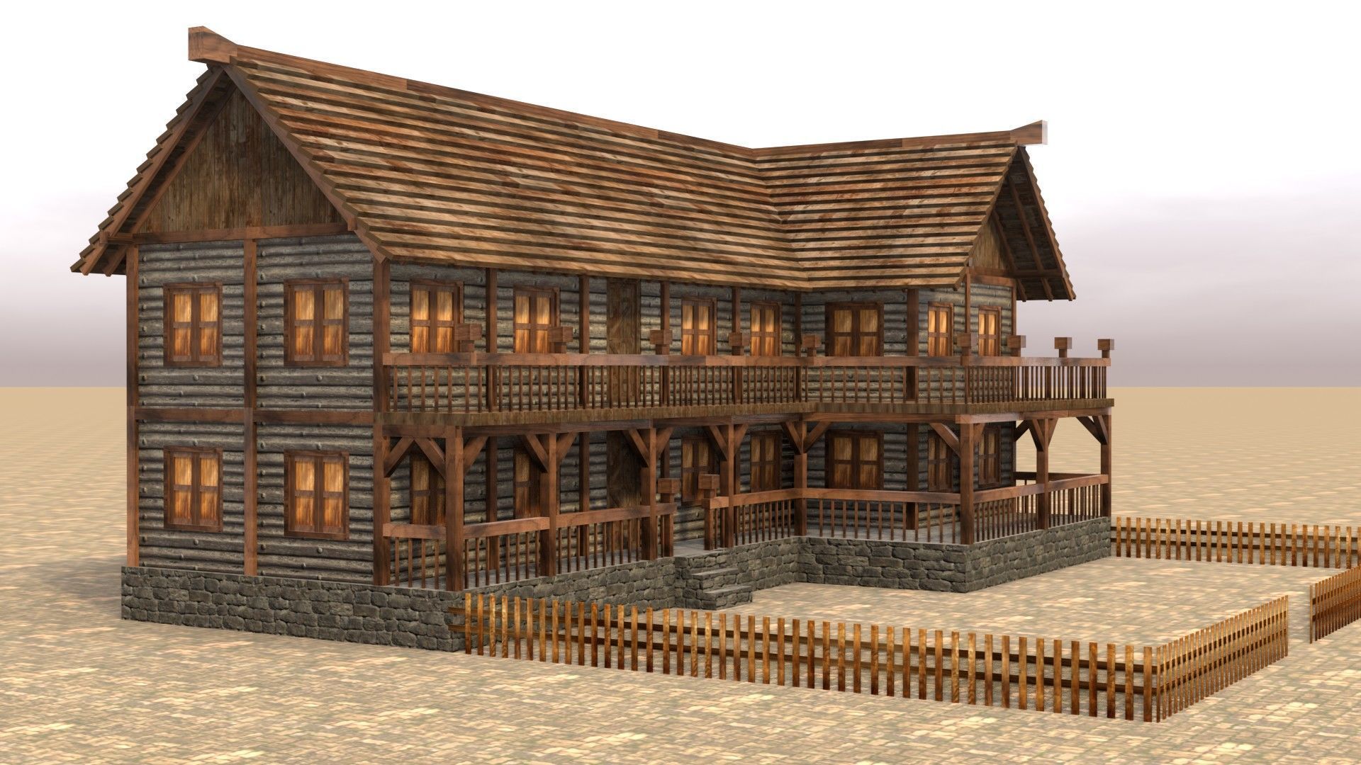 Comprehensive Pack of Medieval Houses for Low Poly Game Design Low-poly 3D model_10