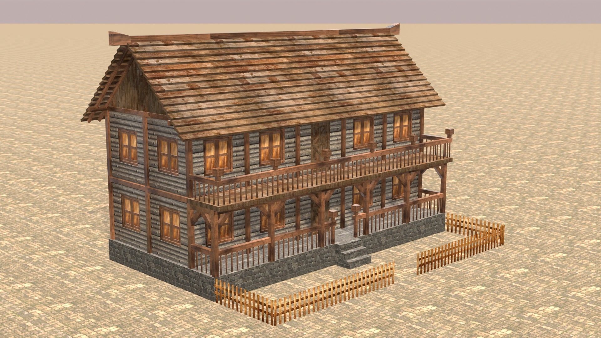 Comprehensive Pack of Medieval Houses for Low Poly Game Design Low-poly 3D model_6