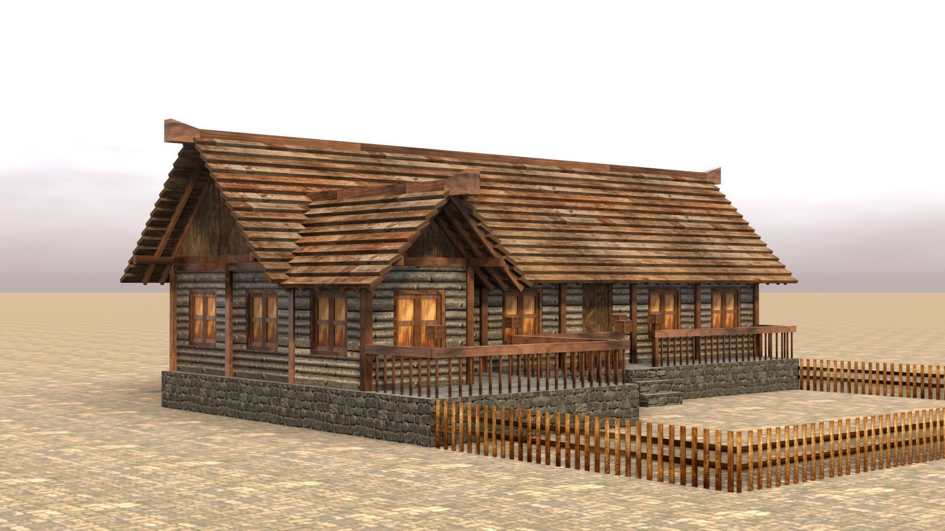 Comprehensive Pack of Medieval Houses for Low Poly Game Design Low-poly 3D model_12