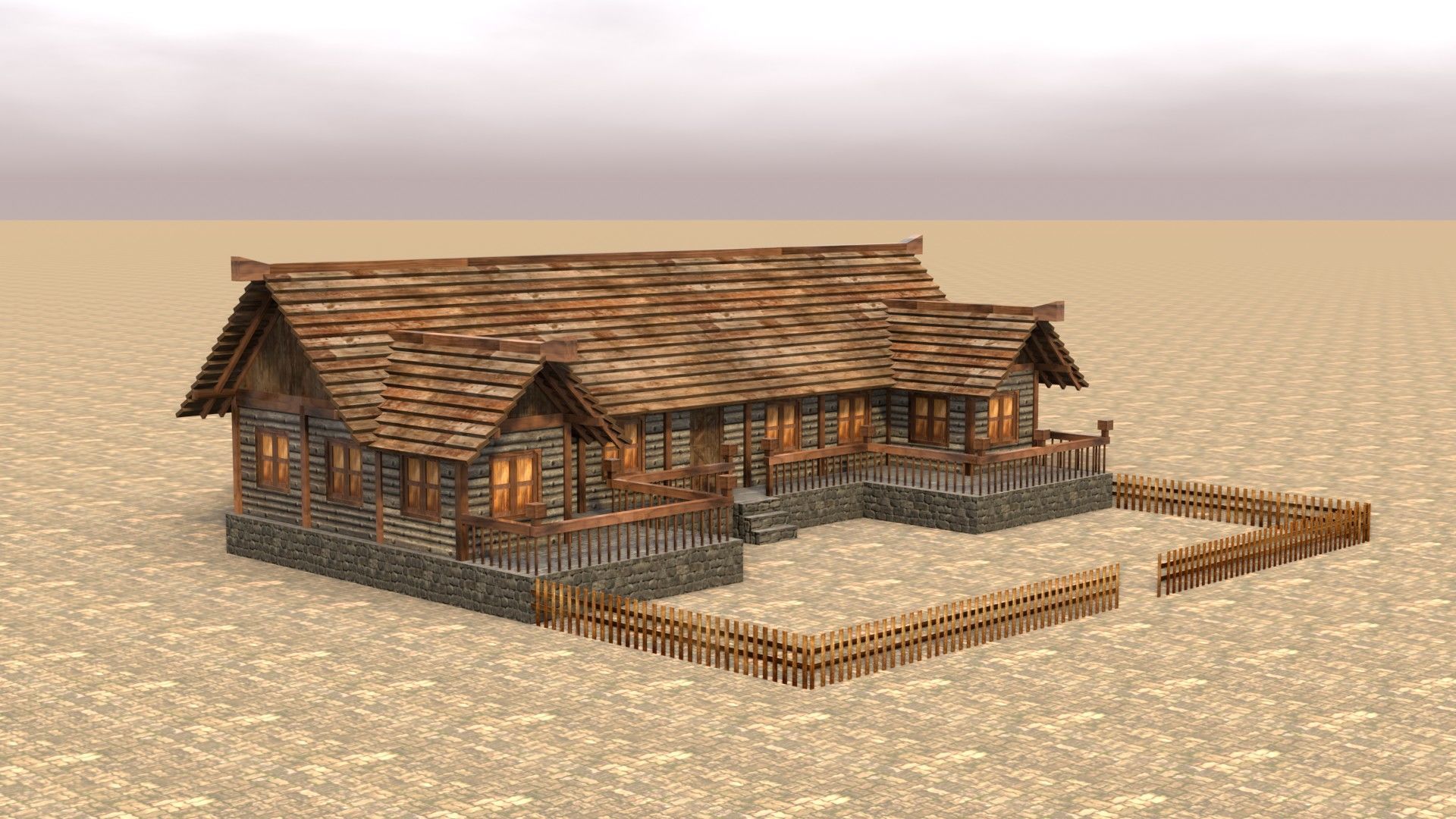 Comprehensive Pack of Medieval Houses for Low Poly Game Design Low-poly 3D model_9