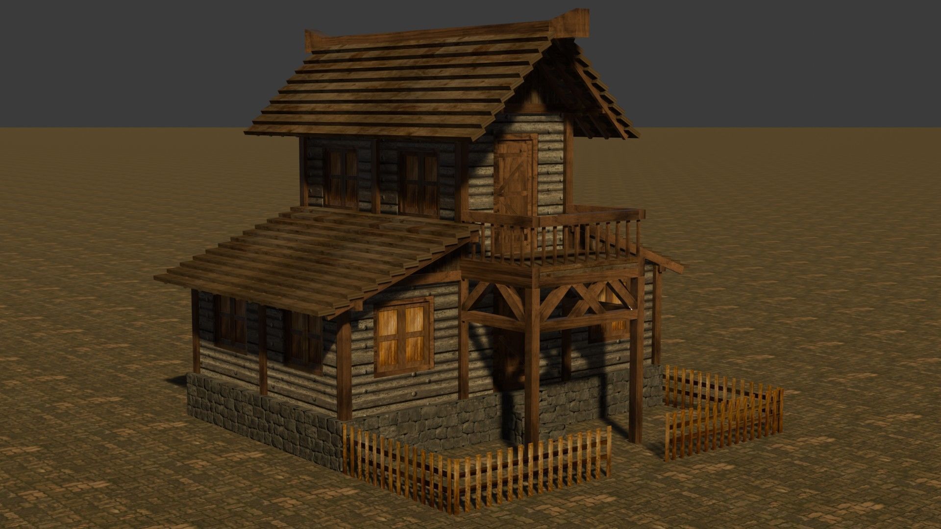 Comprehensive Pack of Medieval Houses for Low Poly Game Design Low-poly 3D model_2