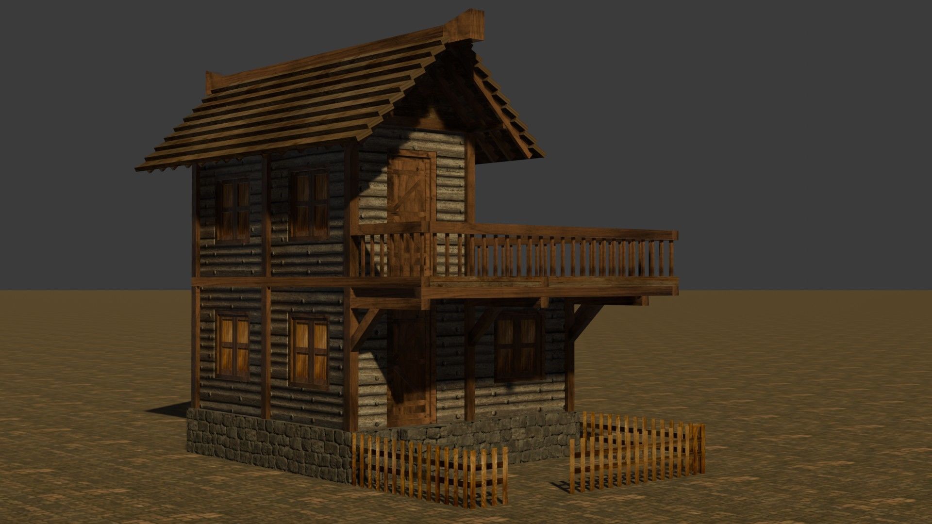 Comprehensive Pack of Medieval Houses for Low Poly Game Design Low-poly 3D model_18