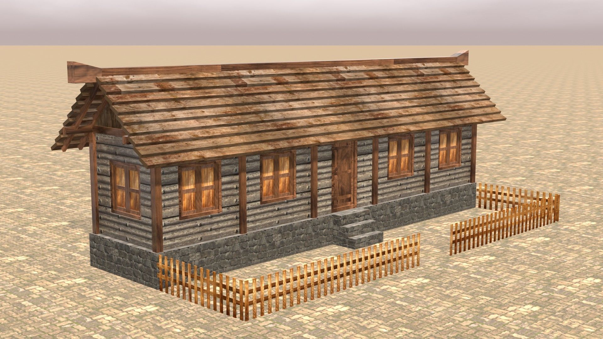 Comprehensive Pack of Medieval Houses for Low Poly Game Design Low-poly 3D model_4