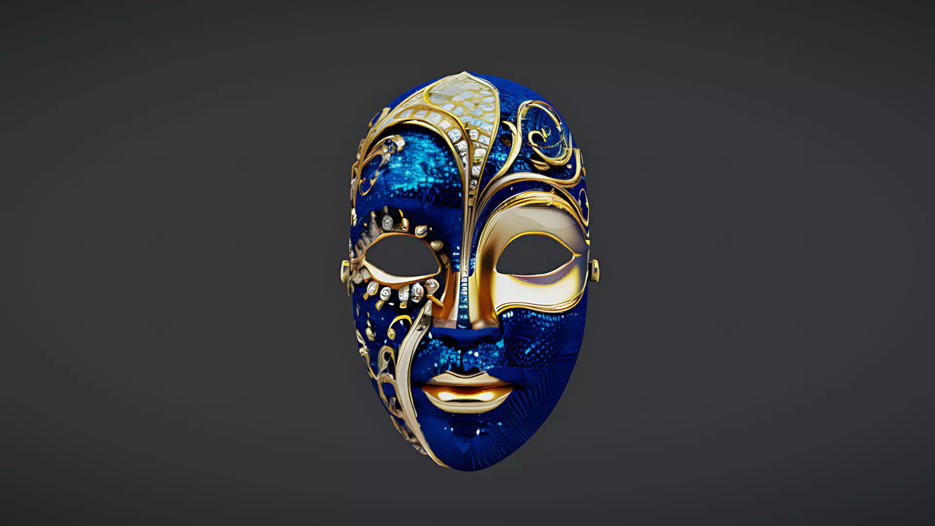 3D Venetian Luxury Mask Model Low-poly 3D model_0