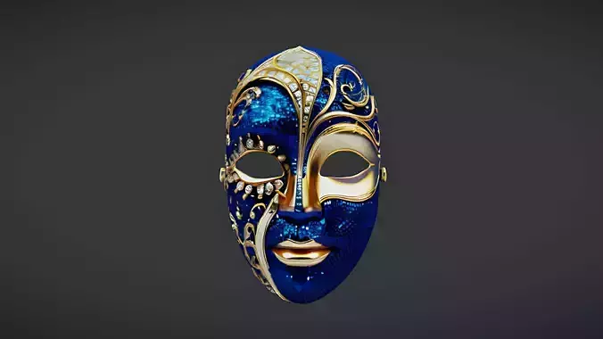 3D Venetian Luxury Mask Model Low-poly 3D model
