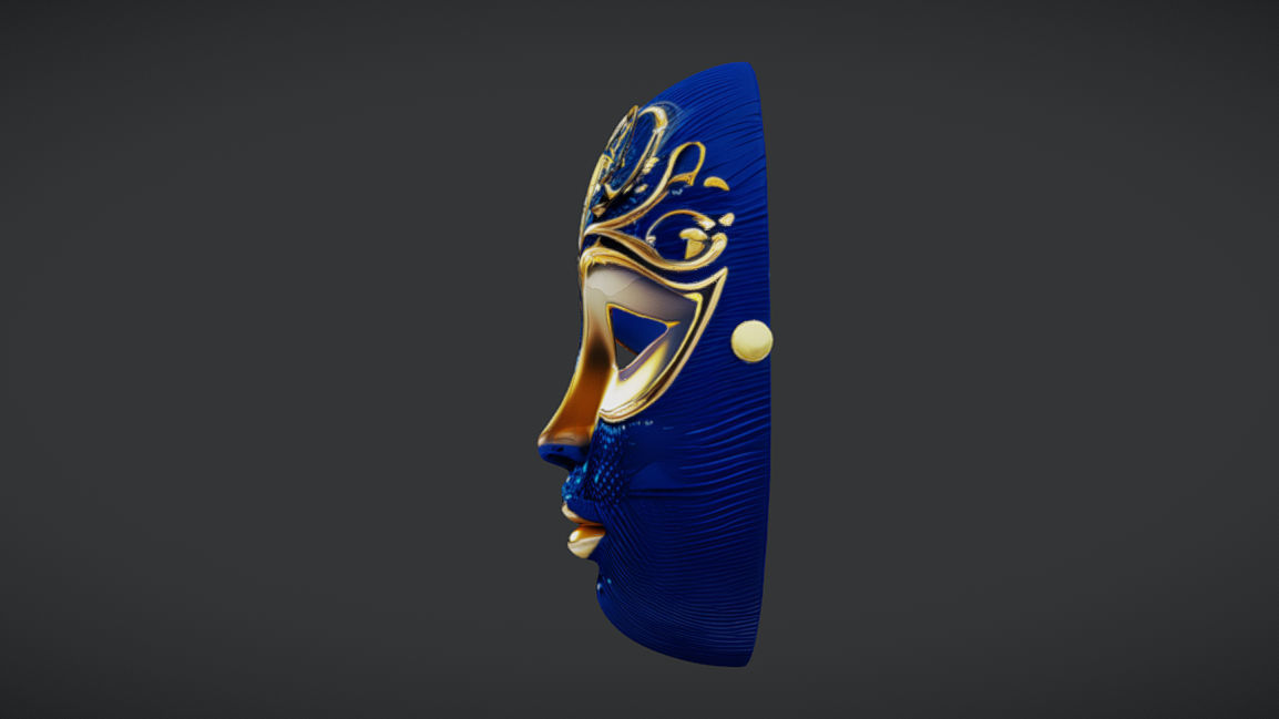 3D Venetian Luxury Mask Model Low-poly 3D model_3