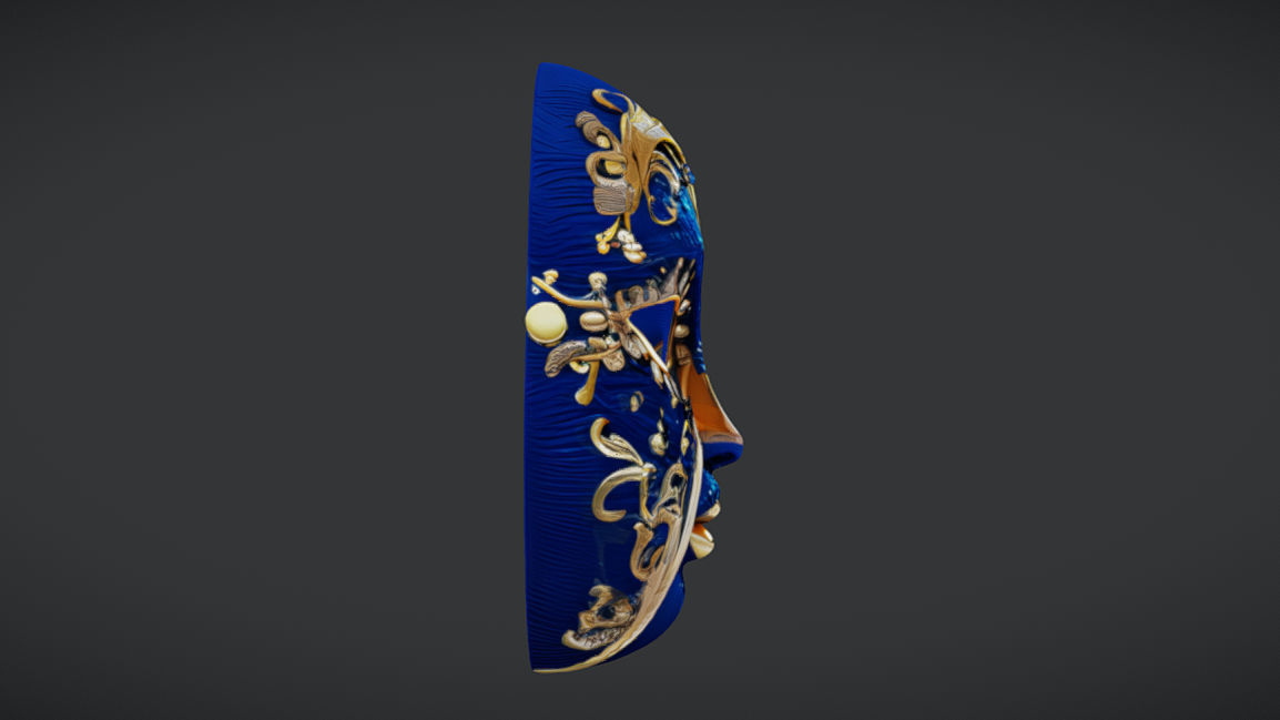 3D Venetian Luxury Mask Model Low-poly 3D model_2