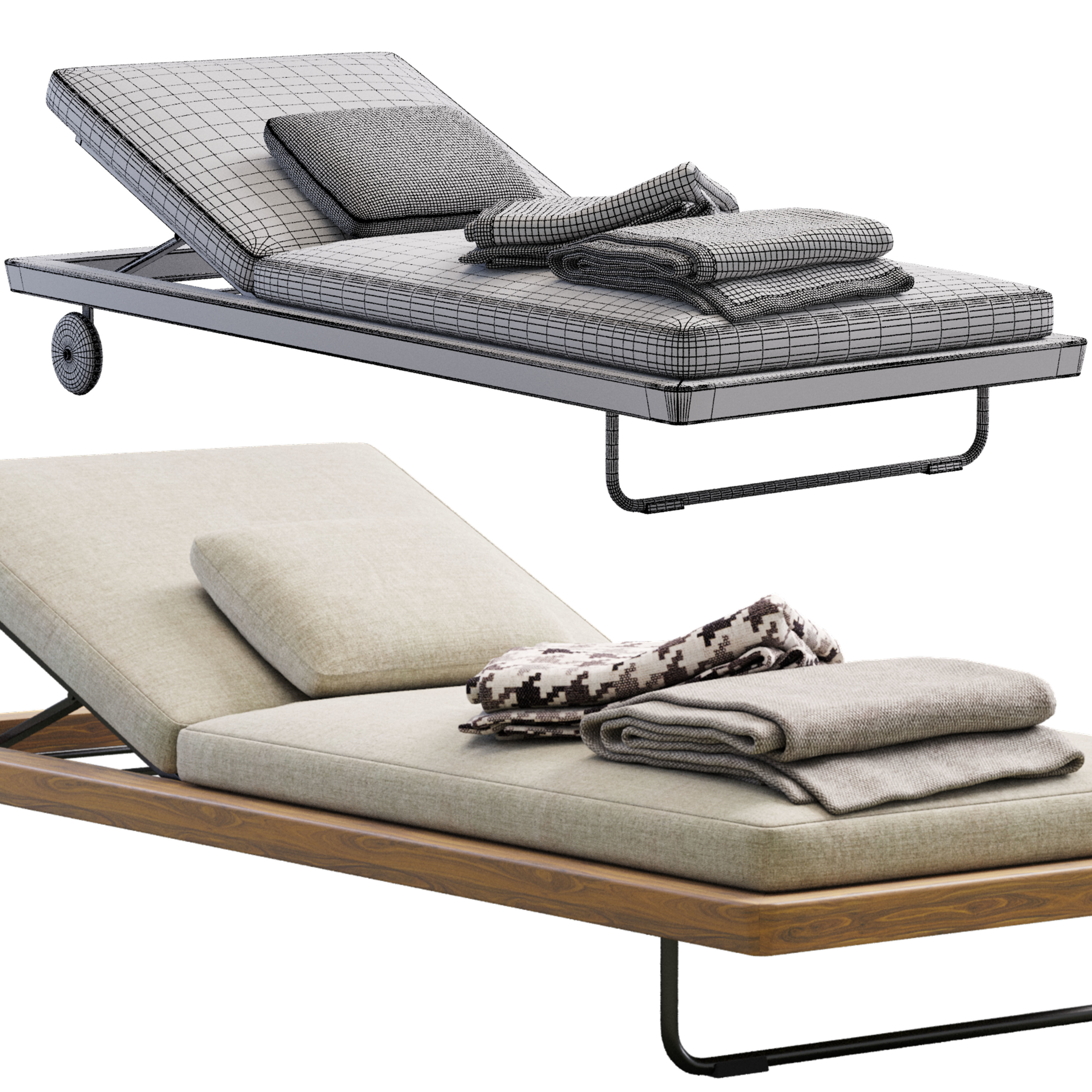 Sunray Daybed  Free 3D model_3
