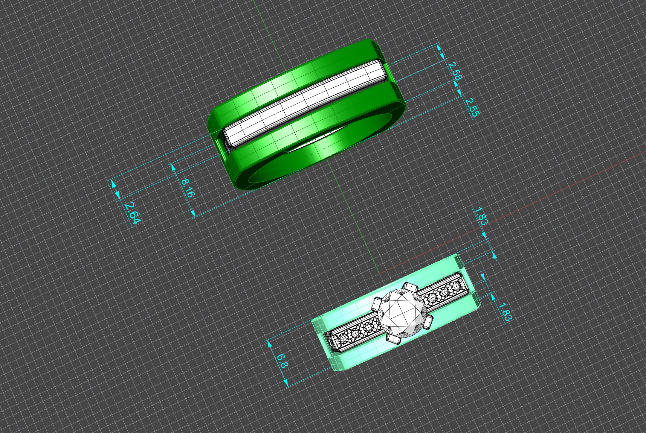 Interlocking Wedding Rings STL 3D print model_6