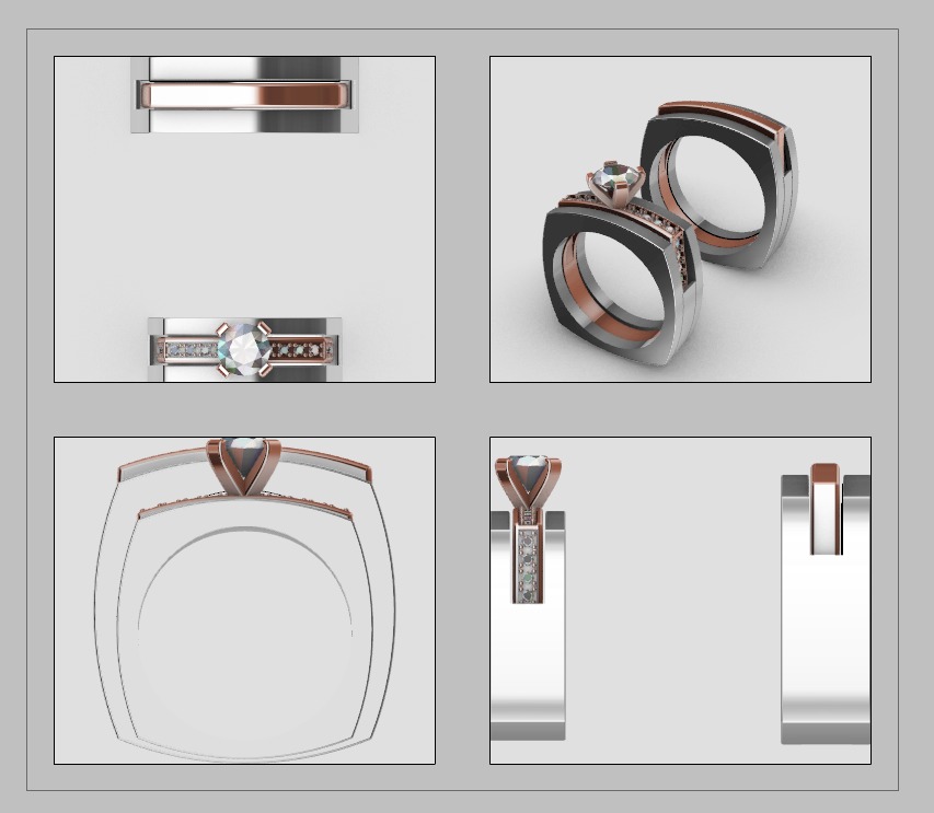 Interlocking Wedding Rings STL 3D print model_7