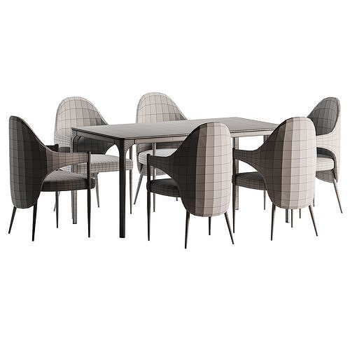 modern chair canto table 3D model 5