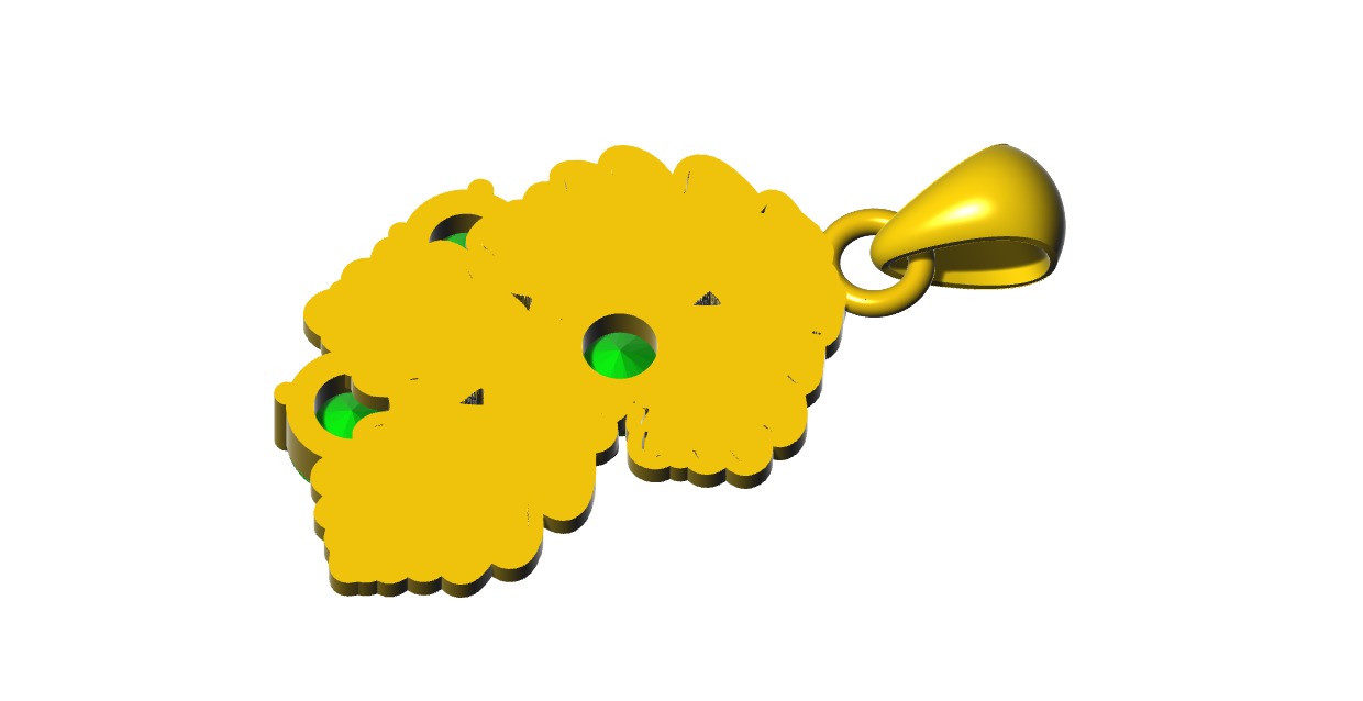 Leaf Necklace design for 14K gold Design 3D print model_4