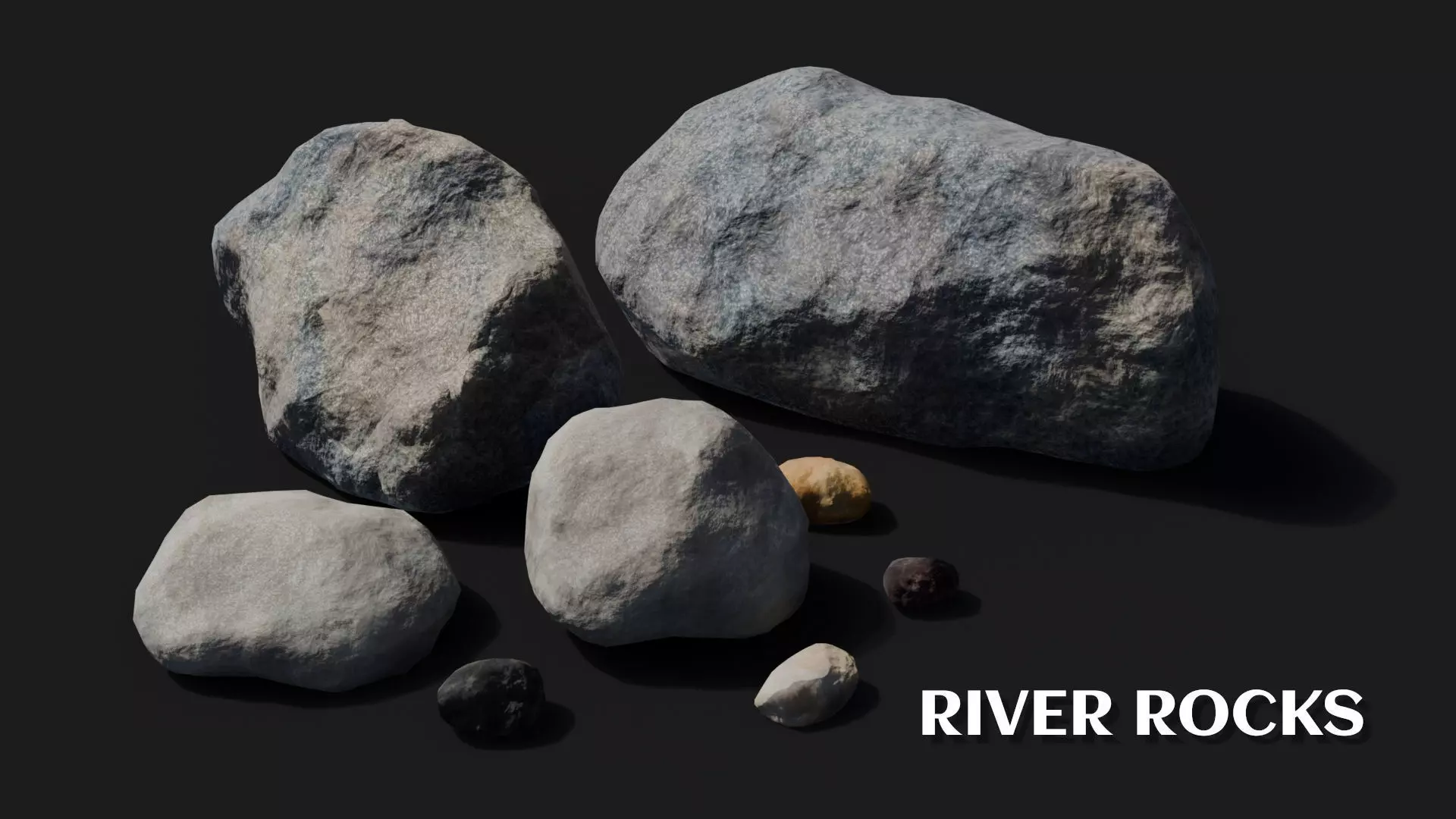 River Rocks Free low-poly 3D model