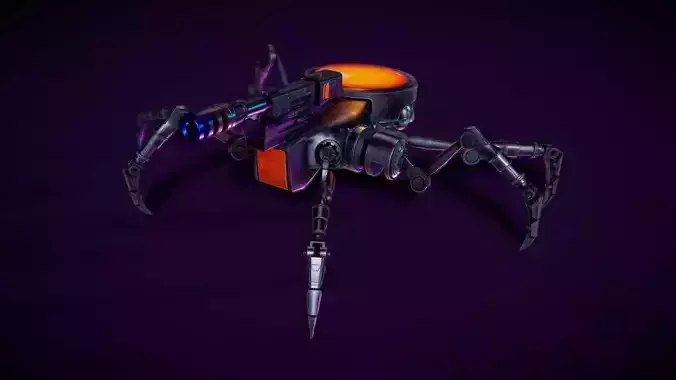 Spiderbot Low-poly 3D model